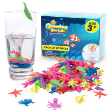 IPIDIPI TOYS Water Growing Sea Creatures Toys for Kids - 67 Pack Growing Animals in Water - Ocean Themed Under The Sea Party Favors Birthday Goodie B