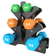Portzon Weights Dumbbells Set with Various Color and Weights and Compatible 1-15 LB Anti-Slip Anti-roll Hex Shape