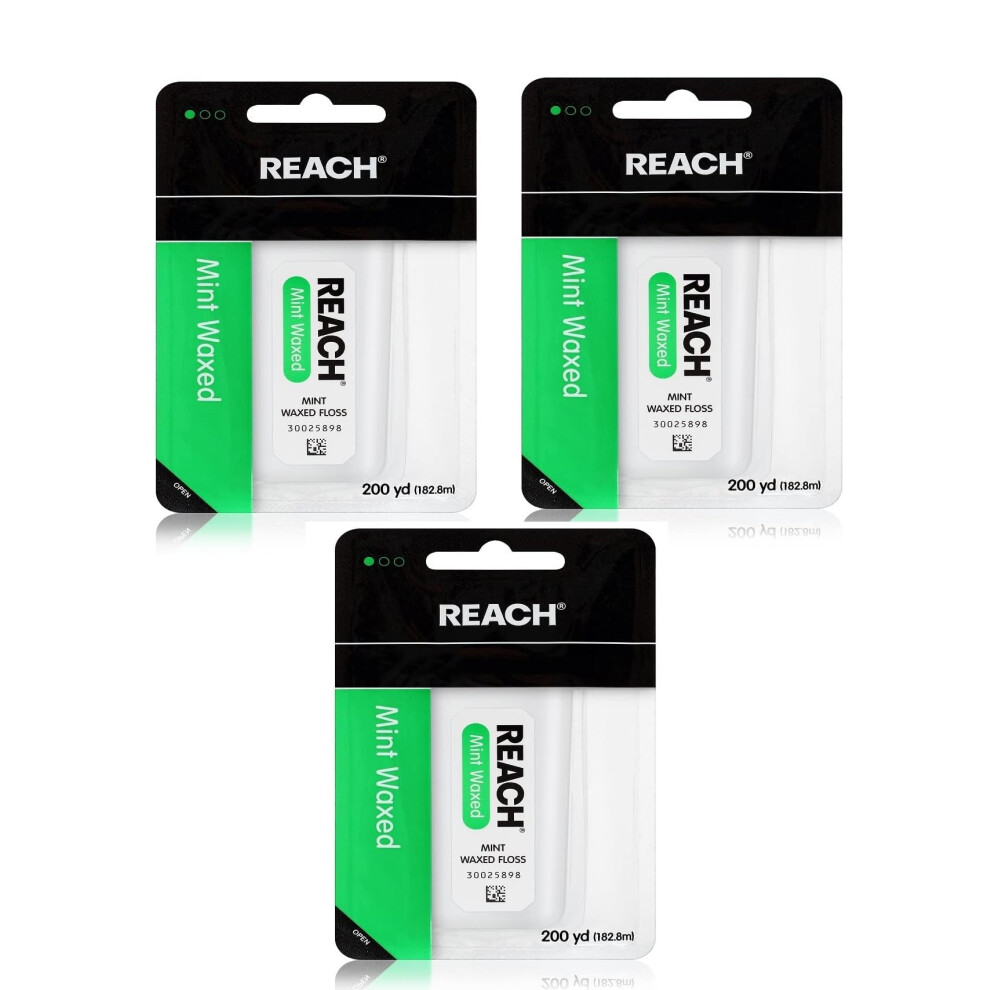 Reach Mint Waxed Floss 200 Yd Pack Of 3