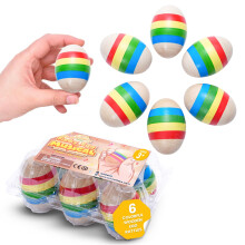 IPIDIPI Toys Egg Shakers Maracas for Kids - 6 -pakowy kolorowe drewniane instrumenty muzyczne Perkusja Maracas dla dzieci Toddlers Baby Shakers