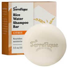 TERRAFIQUE Shampoo Sólido de Água de Arroz - Aroma de Cítricos - Nutritivo com Manteiga de Cacau, Karité - 100 G