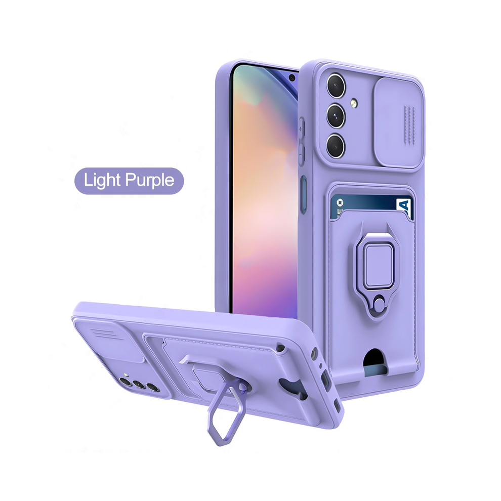 (Light A25 5G) Luxury Camera Push Window Case For Samsung Galaxy Purple 931288372391