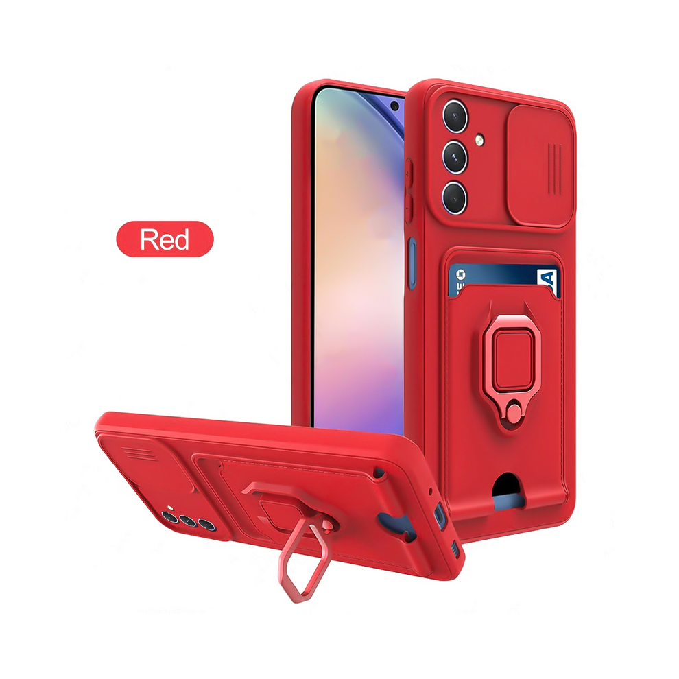 (, A14 5G-A14 4G) Luxury Camera Push Window Case For Samsung Galaxy Red 931288373145