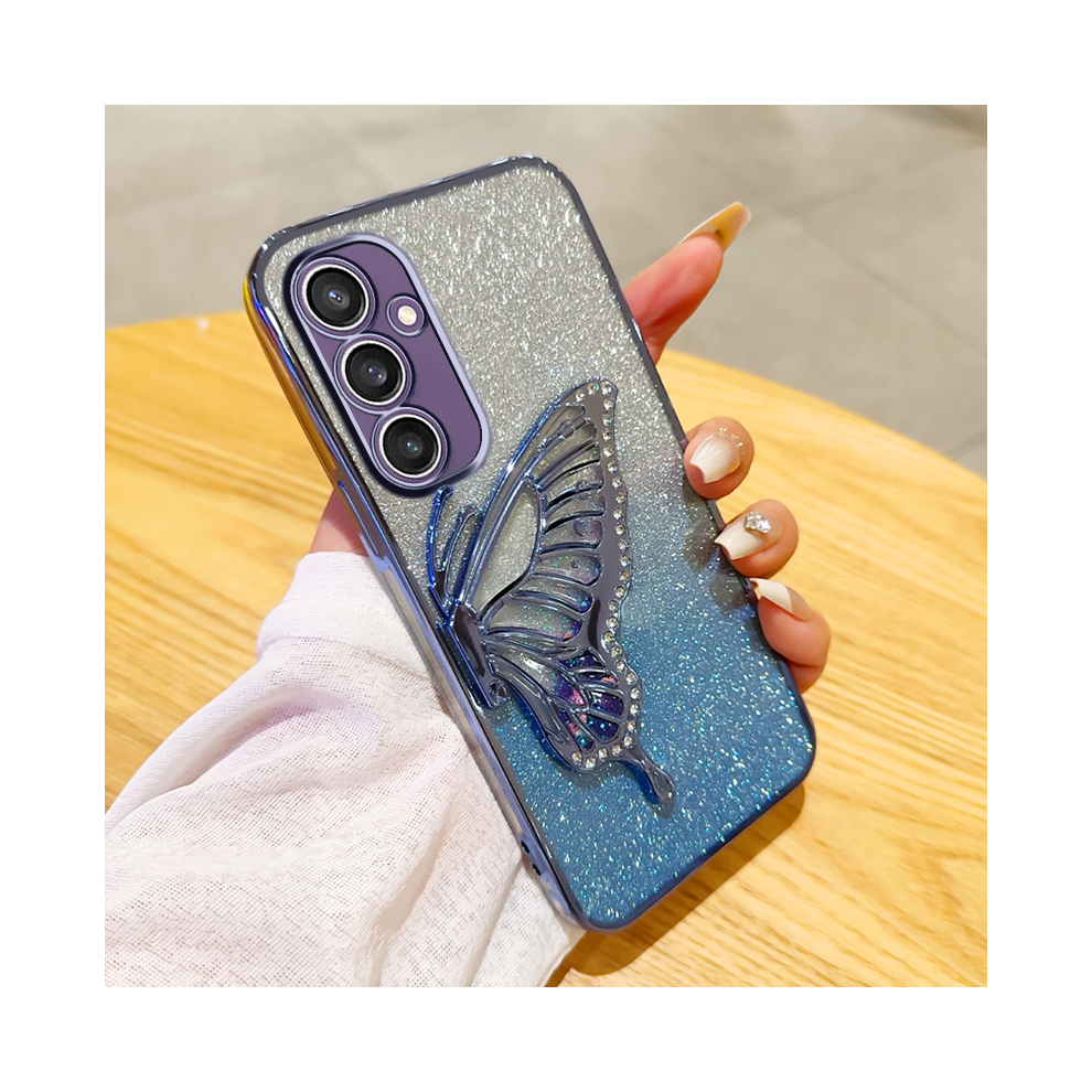 ( With Lshd, Samsung S20 Fe) S24 Gradient Glitter Butterfly Quicksand Phone Cas Blue 931288374586