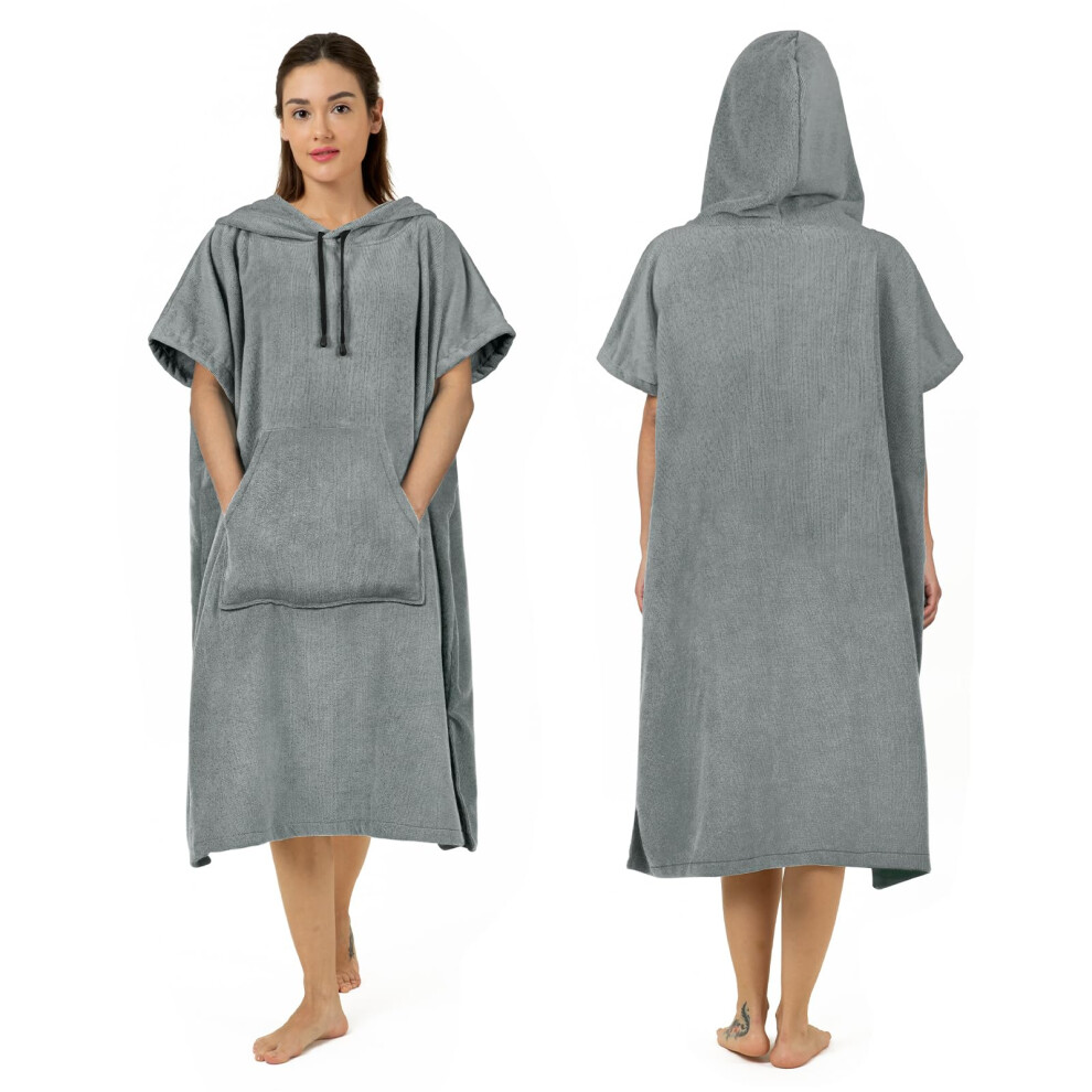 Zingtto Surf Poncho Robe de chambre extra large et    paisse pour homme et femme, avec capuche et poche pour la plage et la natation, 104 x 84 cm,