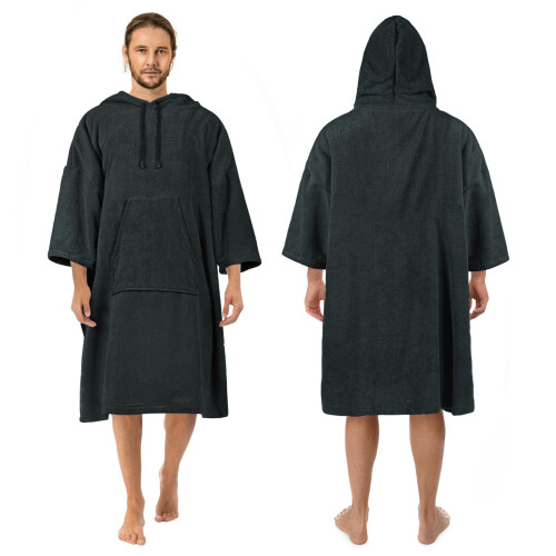 Zingtto Surf-Poncho zum Wickeln, 3/4-Ärmel, Extra Großer, Dicker Kapuzen-Handtuch-Poncho für