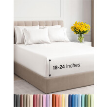 Extra Deep King Sheet Set - 6 Piece Breathable & Cooling Sheets - Hotel Luxury Bedding Set w/18-24 Inch Extra Deep Pockets - Easy Fit - Super Soft Wr
