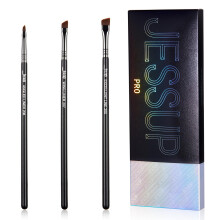 Jessup Set di pennelli per eyeliner angolato 3 pezzi Pennello per eyeliner Pro Precision Pennello per eyeliner liquido con ali fini ultra sottile