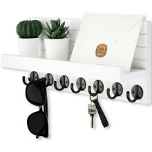 Porte-cles lwenki support mural de montage et porte-mail avec 7 crochets robustes pour les lunettes de soleil etagere murale decorative pour la l