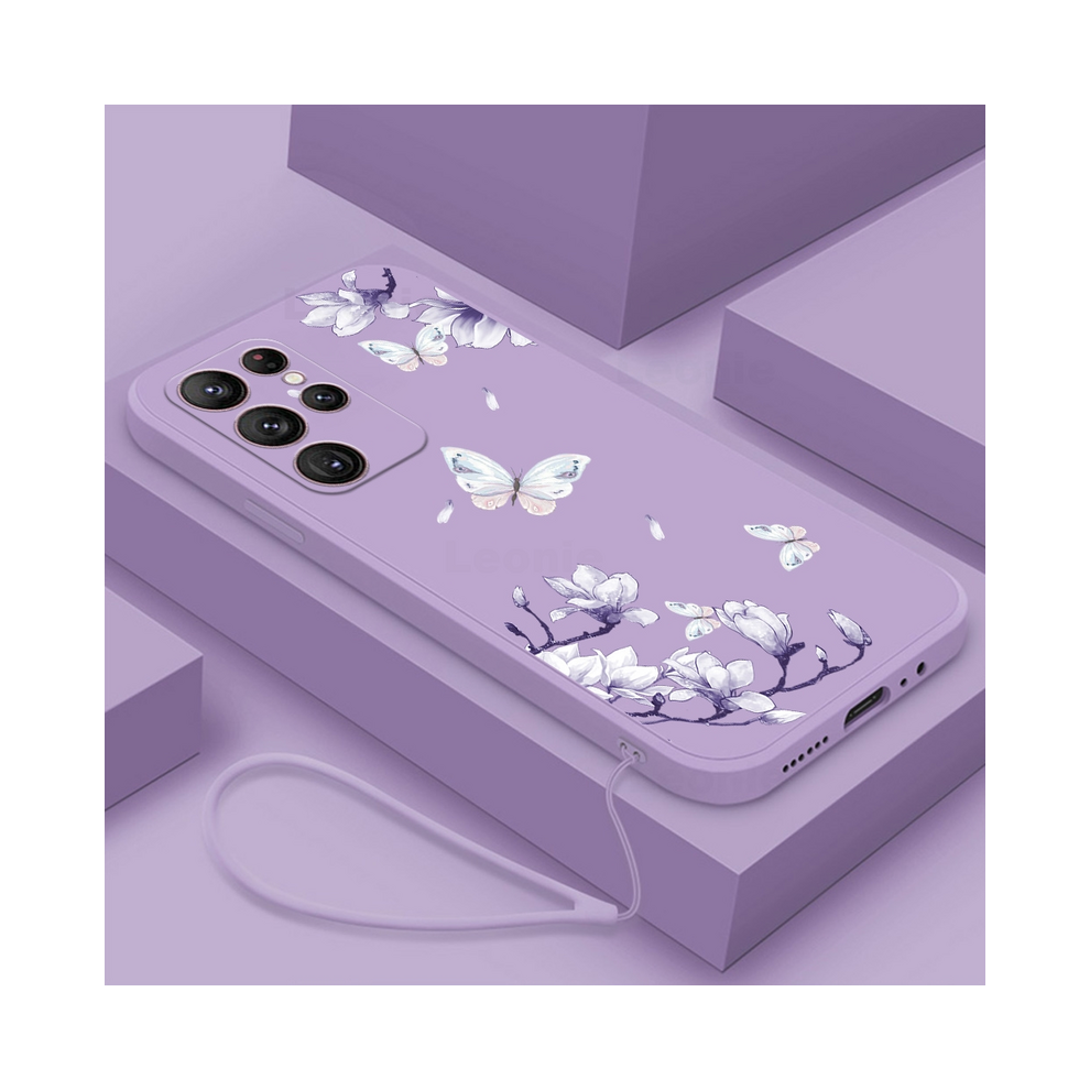 (02, S20 Fe) Butterfly Flower Case For Samsung Galaxy S22 S24 U 931288433863