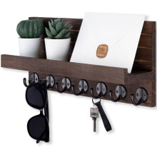 Porte-cles lwenki support mural murs de montage et porte-mail avec 7 crochets robustes pour les lunettes de soleil etagere murale decorative pour
