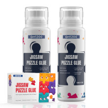 2 Pack 140 ml Jigsaw Puzzle Lim med nyt svamphoved egnet til 1000/3000/5000 stykker papir og tr?puslespil Lim klart vandopl?seligt hurtigt t?rt p