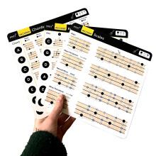 Ukulele Chord Chart Cheat Sheets - Lær skalaer nøgler og akkorder. Musikteori gjort let! Udvid Uke, der spilles hurtigt for begyndere og mellemsp