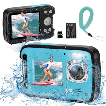 YEEIN Underwater Camera 4K 48MP Autofocus Selfie Dual Screen Waterproof Camera with Floating Strap and 32GB Card  17FT Compact Waterproof Digital Came