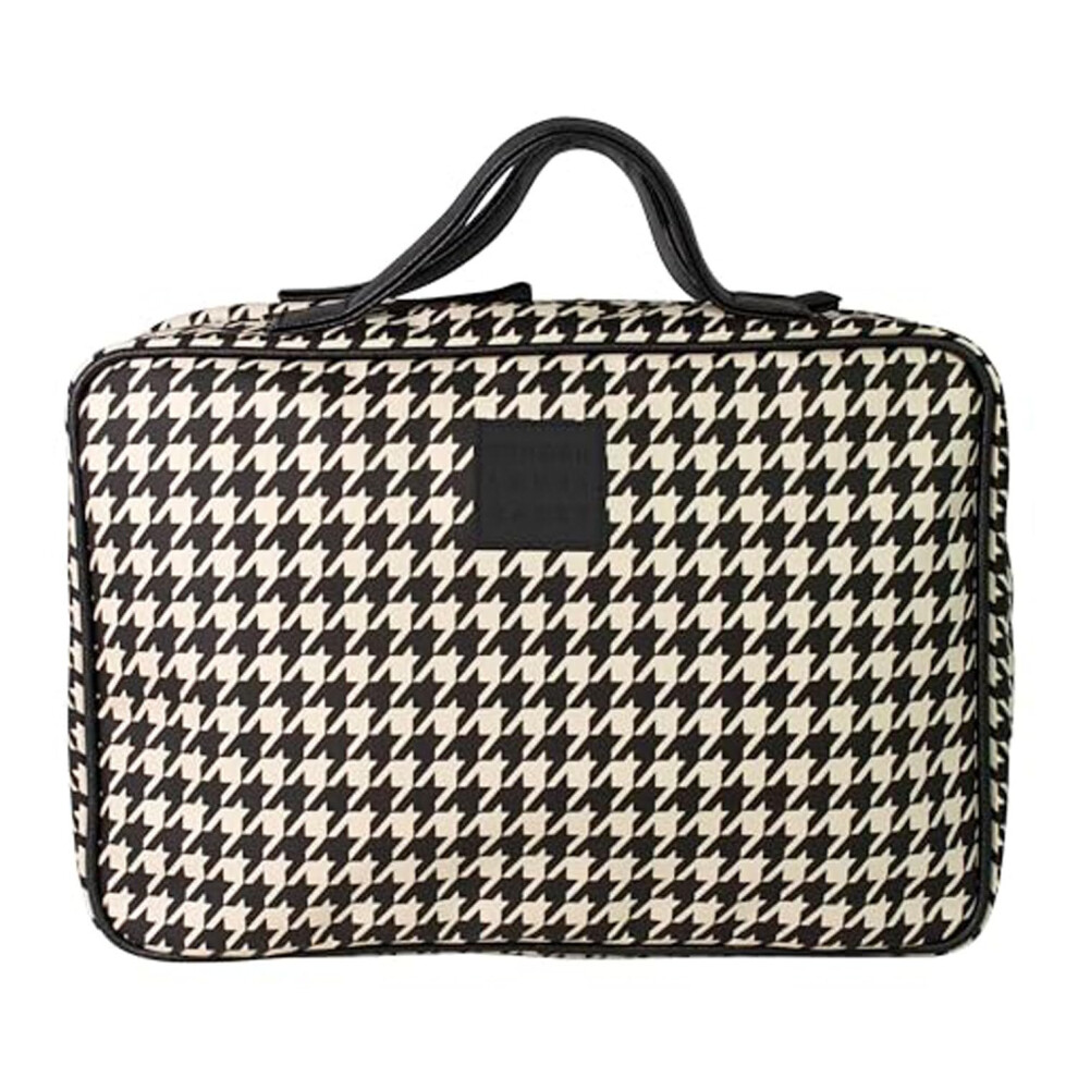 Tende - Tender Loving Empire Tender Love + Carry Houndstooth Hanging Travel Bag Toiletry Bag Makeup Bag For Women Portable Water-Resistant Small Travel Bag For Toiletries & Cos