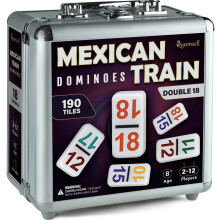 Sada mexickch vlckovch domino Queensell s csly - Dvojit sada 18 domino pro dospel a deti - Mexick domino Hra s vlakem Nocn hry pro dospel s