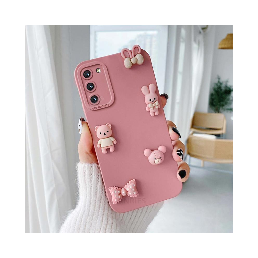 (Bear S20) S 21 22 23 24 20 Cute 3D Bears Silicone Case For S Pink 931288480195