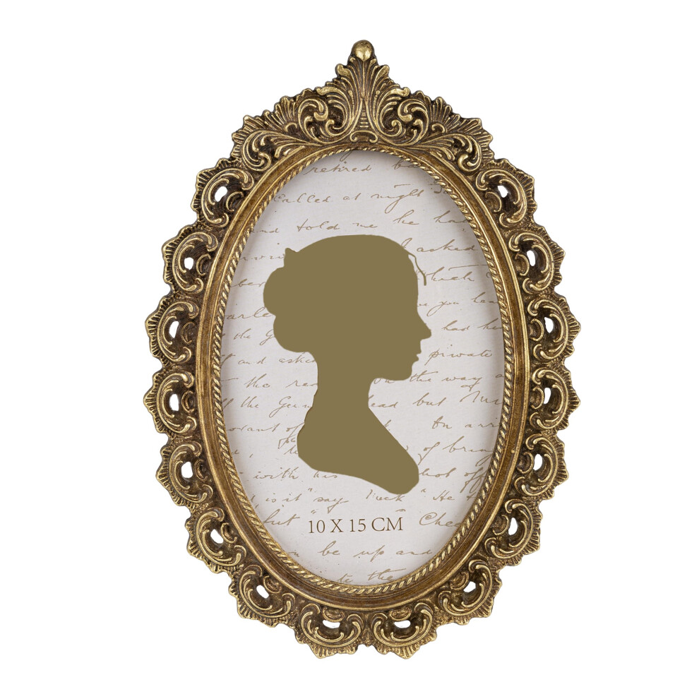 Zonovergoten Bronze Sunlit Vintage Picture Frame 4X6 Inch Oval Antique Photo Frames With Glass Front Luxury Photo Display Tabletop Wall Hanging Gift Ideas