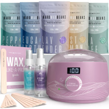 Tress Wellness Waxset voor Braziliaanse wax - Gemakkelijk in gebruik - Geschikt voor de gevoelige huid - Digitaal display Mistig lila