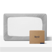 REST Evercool+ Fitted Sheet Twin Size Light Gray 13"""" Deep (up to 15) Breathable Bedding for Hot Sleeper and Night Sweats Bed Sheet with Ion