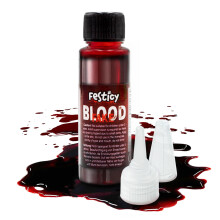Festicy Premium Fake Blood 0,88 oz I Realistic Halloween Blood Makeup I Vampire Blood For kostumer Jeg vaskbart falske blod makeup til Halloween