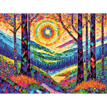 RoseArt - Gebrandschilderd glas - De zon schijnt op Dreamland - Legpuzzel voor volwassenen, 300 stukjes