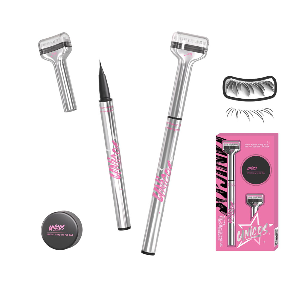 Unicos Lower Eyelash Stamp  Lazy lash stamp with waterproof & smudge-proof ink  2-in-1 Eyeliner with Lash Stamp  Make up kits  Easy-to-Use  Natural Lo
