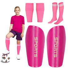 Voetbal scheenbeschermers voor kinderen jeugd volwassenen scheenbeschermers set met scheenmouwen en lange voetbalsokken voor jongens meisjes dames li