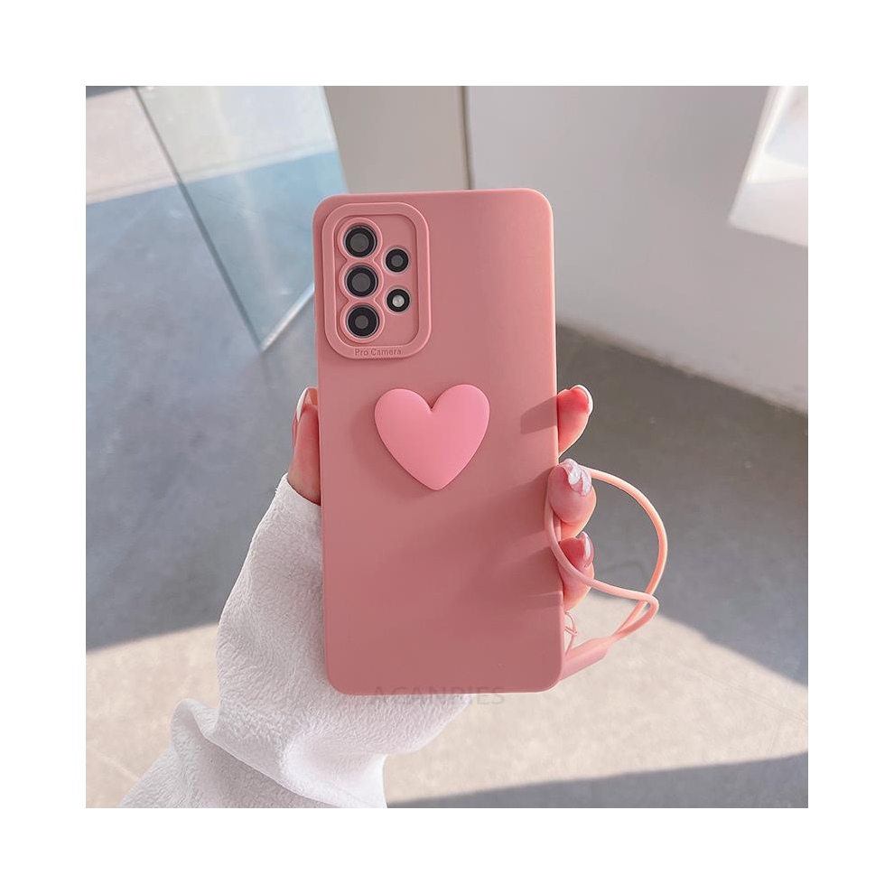 (Axss A52s) A 13 52S 53 Love Heart Lanyard Silicone Case For S Pink 931288492402