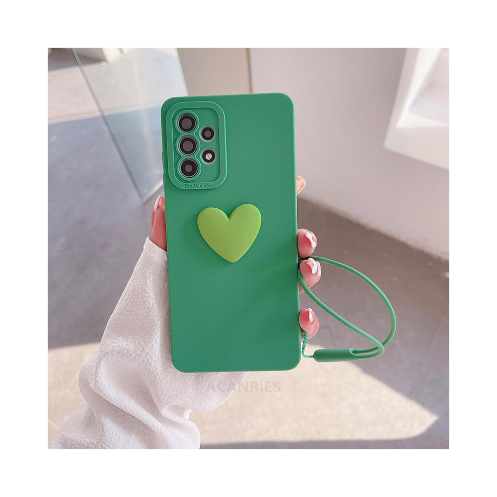 (Axss A73 (4G 5G)) A 13 52S 53 Love Heart Lanyard Silicone Case For S Green 931288492587