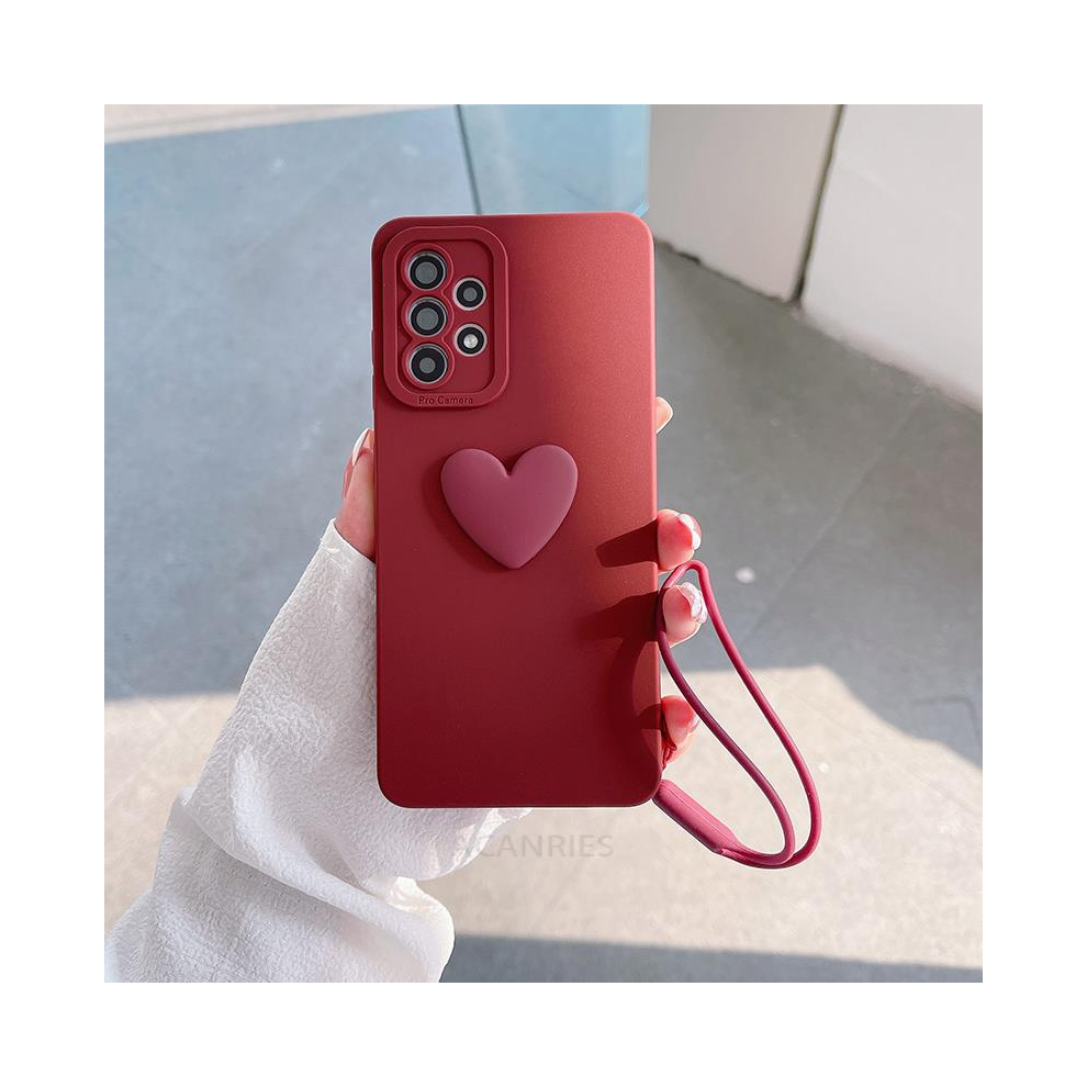 (Axss Wine A30s) A 13 52S 53 Love Heart Lanyard Silicone Case For S Red 931288493522