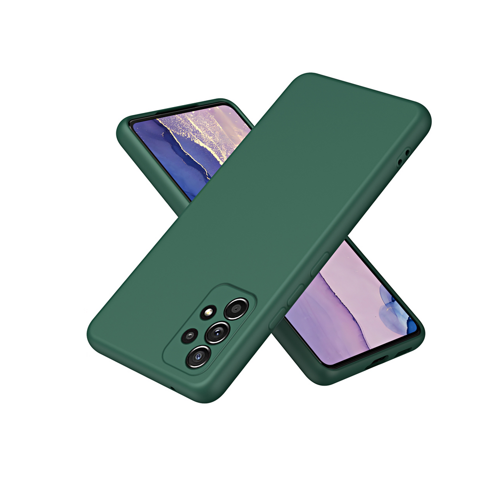 (Army A22 5G) Solid Silicone Protect Case For Samsung Galaxy A13 Green 931288523175