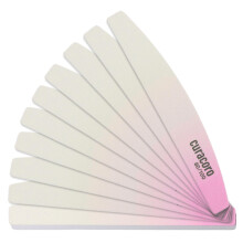 Curacoro 10 PCS Nail File - Professional Half-Moon Nail Files Double Sided Emery Board (80/100 Grit) Washable Nail Files and Buffers Smooths &