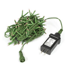 Vickerman X17G250 144 Light x 24 ft. LED Cluster Christmas Light Set with Green Wire, Pink