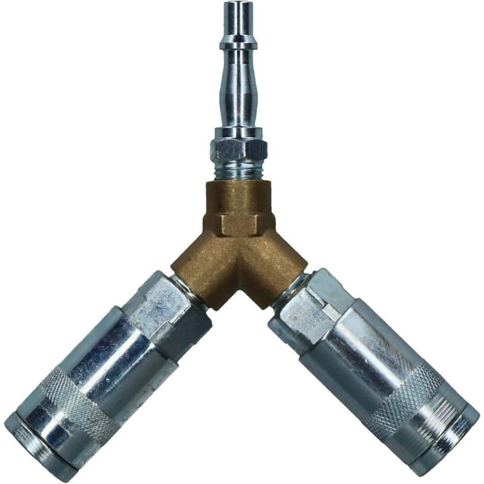 Airline Y Piece 3 Way Quick Release Fittings For Compressor Air Hose 1/4 Bsp 8000000032225