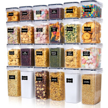 B0967WM727: 24-Piece Airtight BPA-Free Food Storage Set with Stackable Lids, 6x2L, 12x1.4L, 6x0.8L + 24 Labels