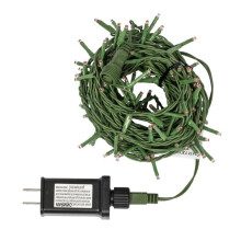 Vickerman X17G243 144 Light x 24 ft. LED Cluster Christmas Light Set with Green Wire, Red