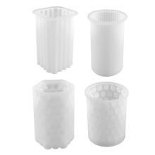 Silikoninen kynttilämuotti, 4 muotin pakkaus, 3D-muotit kaatosarjaan