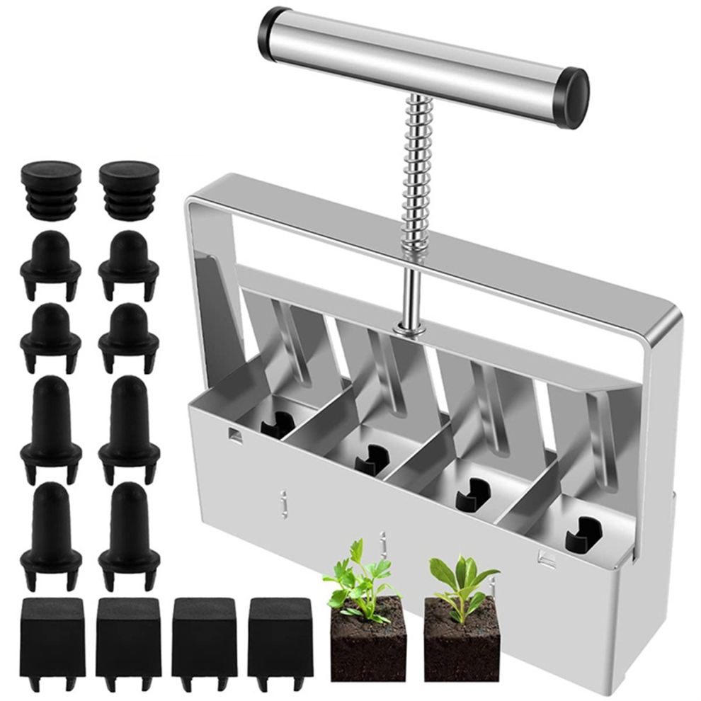Kopinma Soil Blocker With Seed Pin, Handheld Blocking Tool, Seedling Incubator For Starting,Garden