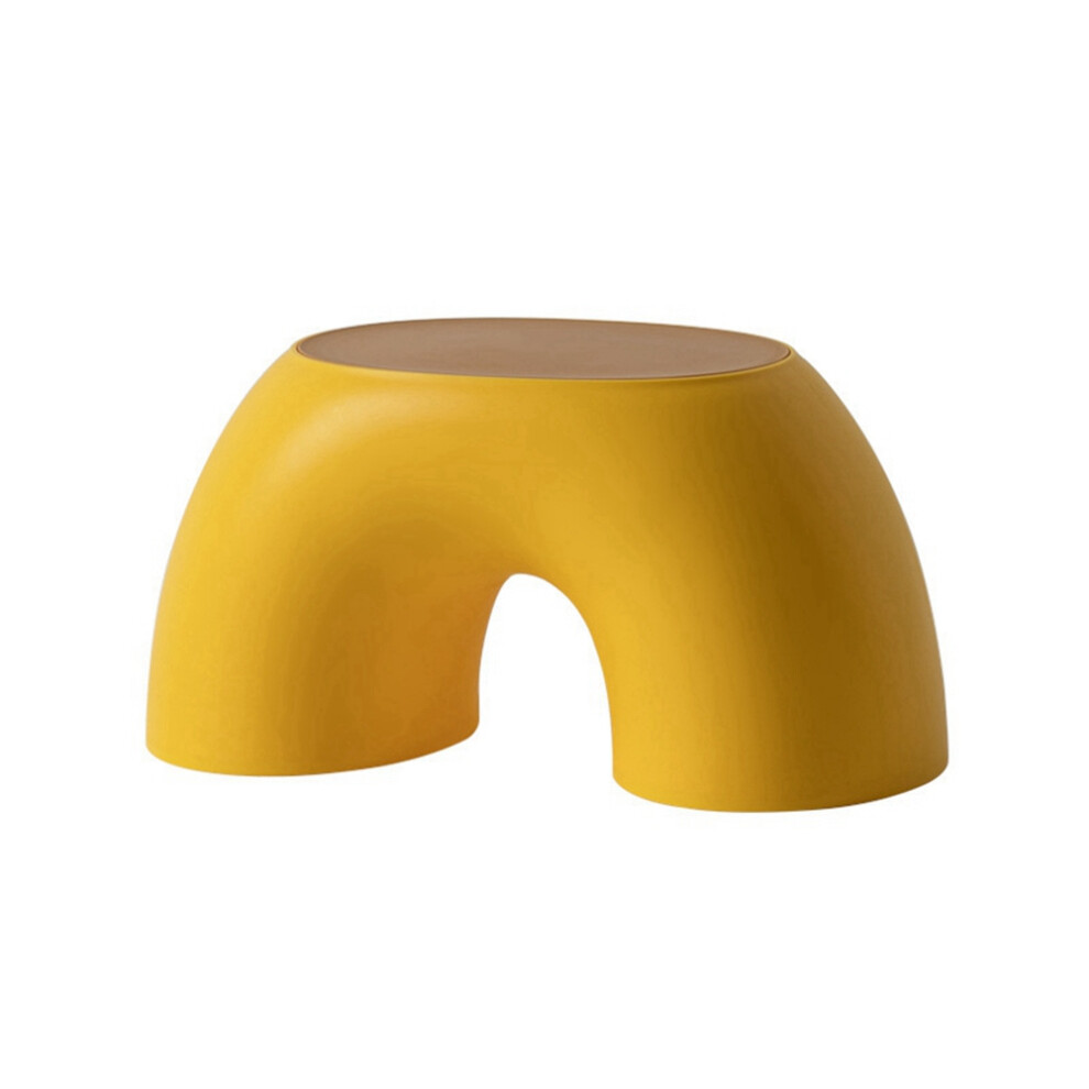 Stool Rainbow Shape Footstool Kids Step Seat for Living Room Indoor Furniture Children'S Toy Yellow-image-OPC-PGF2JWH-NEW