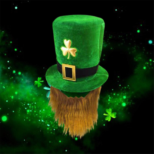 Ανδρικά . Patricks Day Green Shamrock Leprechaun καπέλο με στολισμό στολή και αξεσουάρ με μουστάκι 2