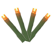 Vickerman X17G248 144 Light x 24 ft. Cluster LED Christmas Light Set with Green Wire, Orange