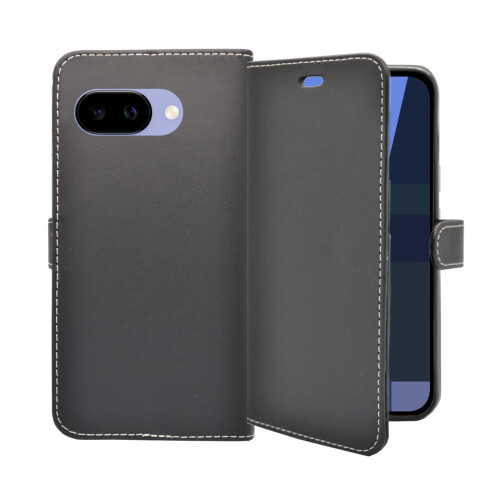 (Black) For Google Pixel 9a Wallet Flip PU Leather Cover Case 2