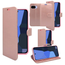(Rose Gold) For Google Pixel 9a Wallet Flip PU Leather Cover Case