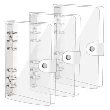 3-pack A6 Transparante zachte PVC 6-rings bindomslag Transparant notitieboek voor navulbaar