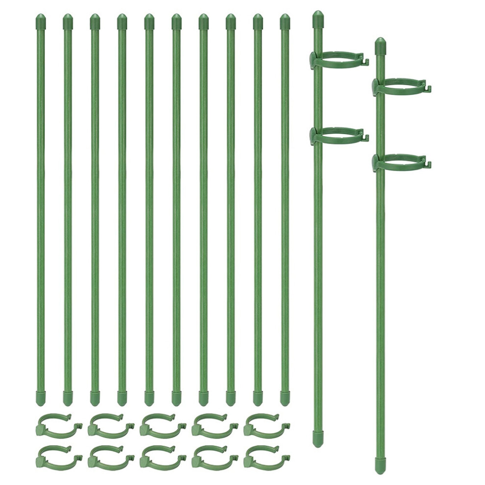 Kopinma 20 Pack Plant Support Stakes Adjustable Garden Single Stem Floral Flower Stake Cage Rings