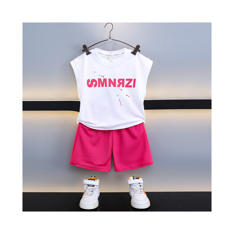 (White, 100cm) Two Boys Fashionable Piece Sleeveless Summer Set With Comfortable Shorts And Cute Cartoon Print For Toddlers Kids And Young-image-OPC-PGF96PD-NEW