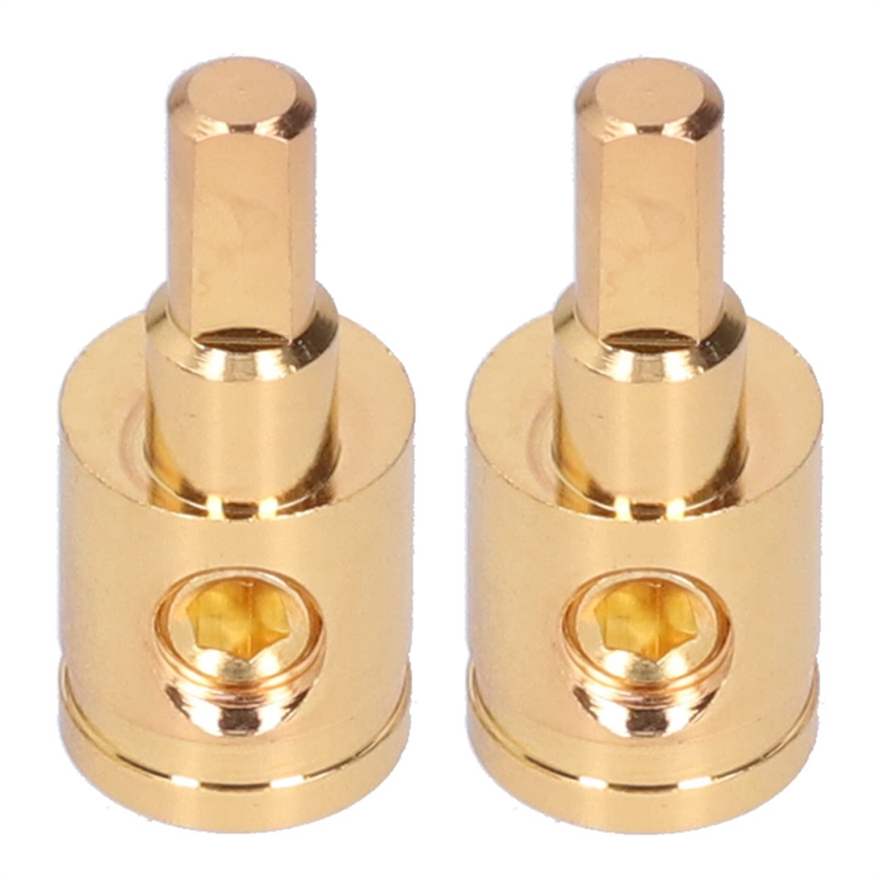 Power Wire Reducer, 0Ga Pure Copper Gold Plated Reducer Terminal Connector For Car Audio Amplifier ,2Pcs 4851672745517