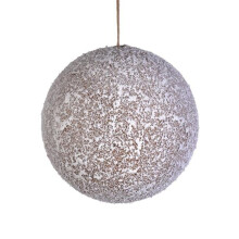 Vickerman RN199511 3 in. Glitter Frosted Ball Ornament, Beige - 6 Per Bag