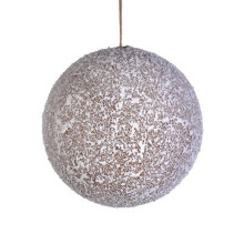 Vickerman RN199611 4 in. Glitter Frosted Ball Ornament, Beige - 4 Per Bag